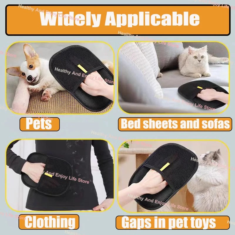 Pet hair cleaning gloves