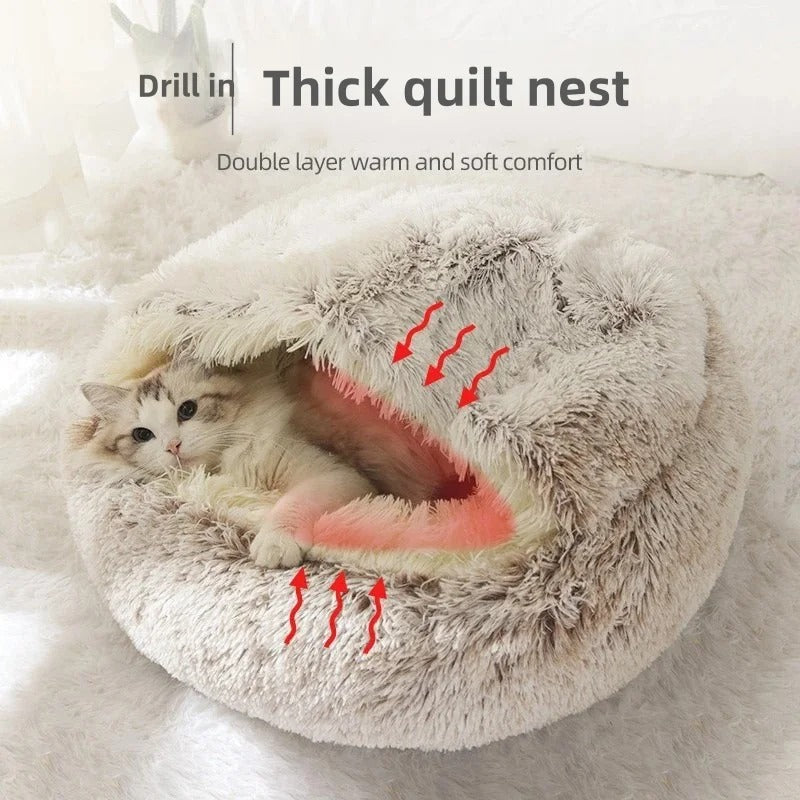 Plush pet bed