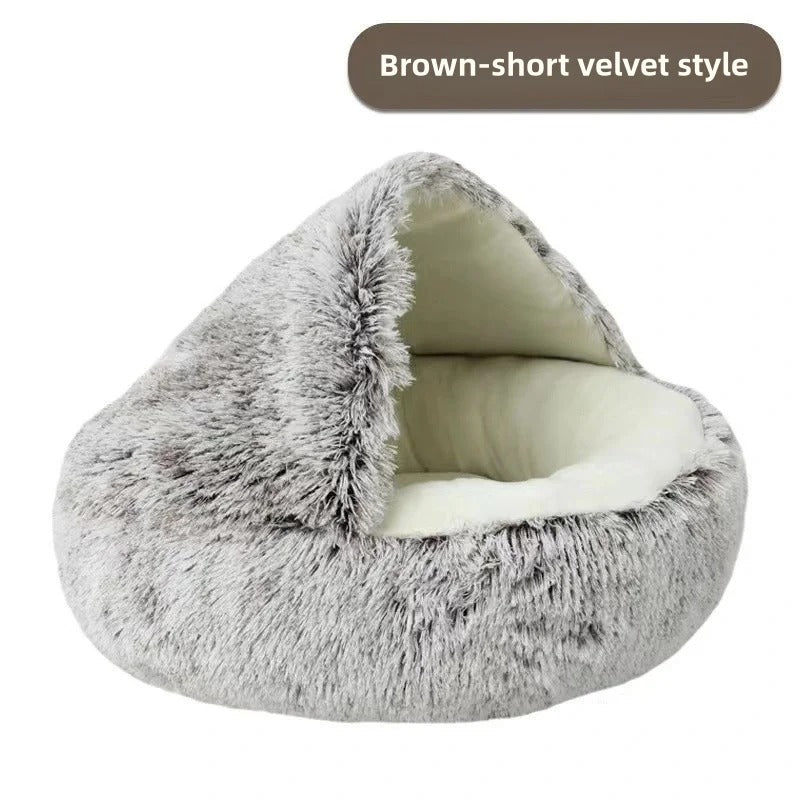 Plush pet bed