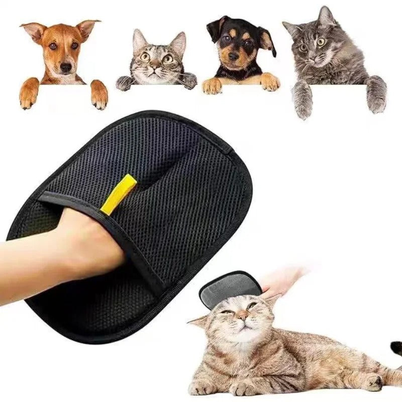 Pet hair cleaning gloves